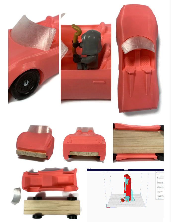 Pinewood Derby 3D Body Girl Powder Puff Car
