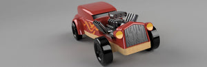 Pinewood Hot Rod Car Body – Classic Style, Race-Ready Performance